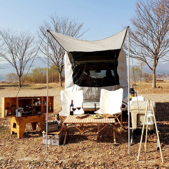 차박텐트 올뉴카니발 팰리세이드 쏘렌토 싼타페 qm6 스포티지 티볼리 레이 원터치 도킹텐트, 기본 확장형 텐트, 블랙