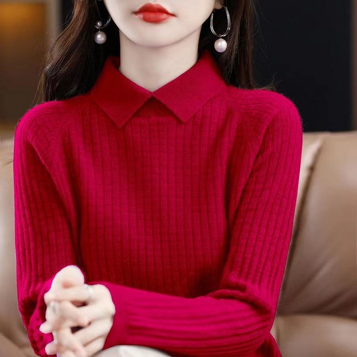 빌리즈빈 부디크 니트티 가을 여성 카라넥 스판 니트티 1925 빌리즈빈 부디크 니트티 가을 여성 카라넥 스판 니트티 1925