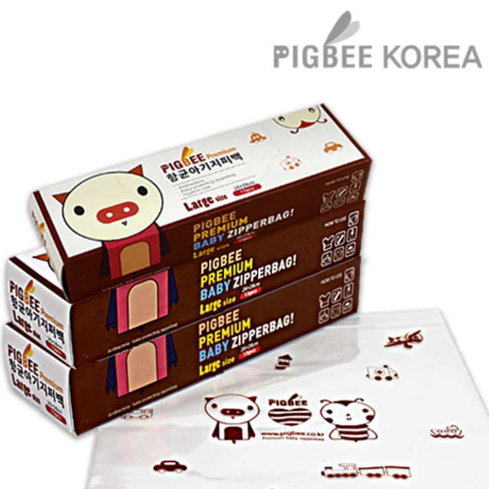 피그비 항균아기지퍼백 할인전 특가 아기 지퍼백, 3팩