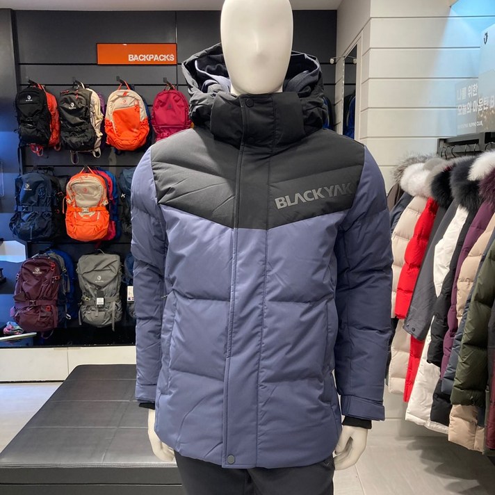 블랙야크 BLACK YAK**기간특가세일**후드탈부착형 숏기장 푸퍼구스다운[B야크푸퍼다운자켓] GRAYISH BLUE(GB)
