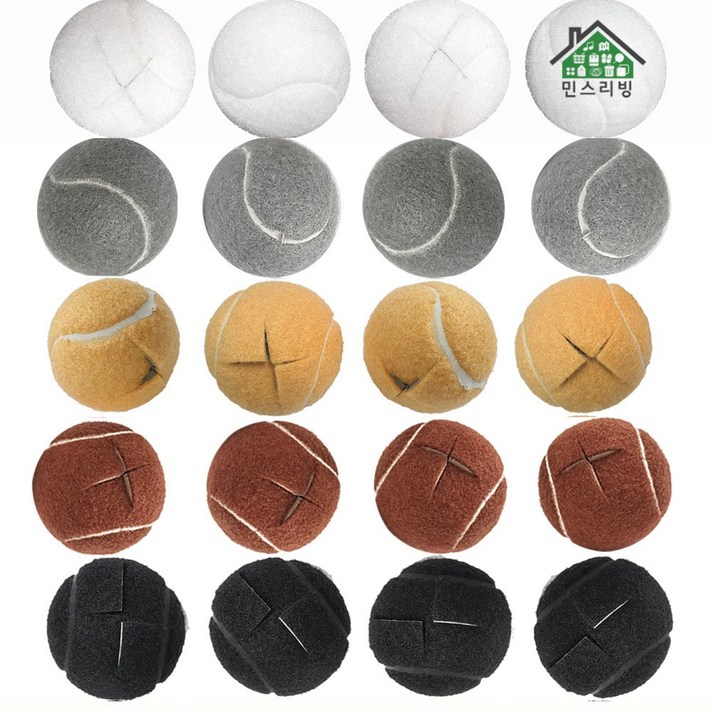 민스리빙 테니스공 의자 다리 발커버 20p 층간소음방지, 연브라운