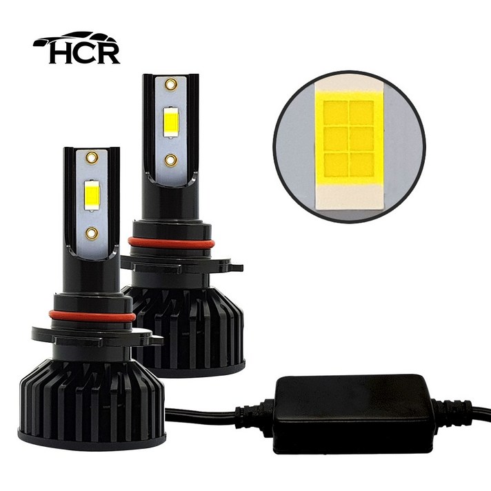 HCR 2020년 신제품 출시 24000루멘 6500k 블랙에디션 LED 헤드라이트 전조등 안개등 전차종호환 H1 H3 H4 H7 H8 9005 9006 880 881 1개(2개입), 9006(HB4호환)
