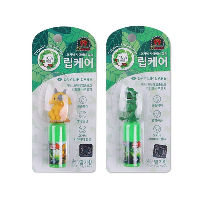 공룡메카드 피규어 립케어 (랜덤), 딸기향, 2개
