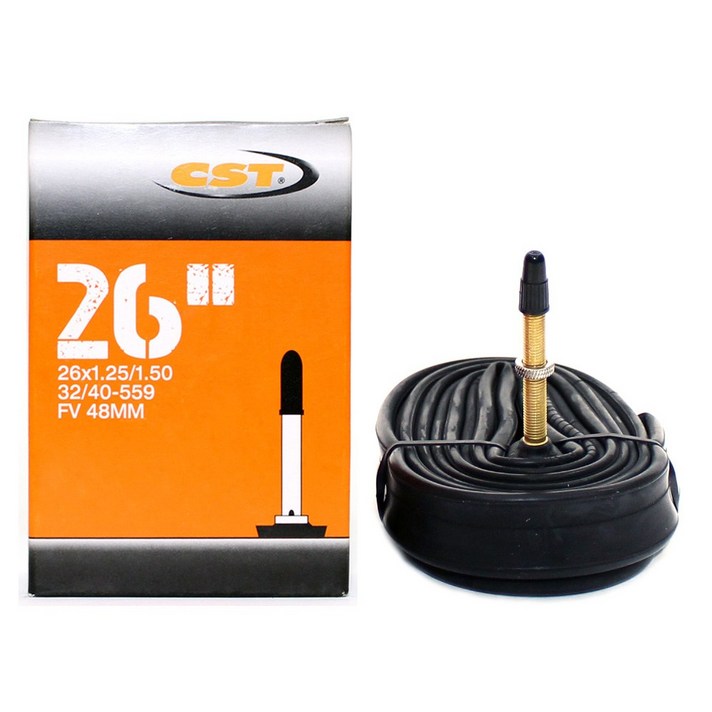 CST 26인치 튜브 26x1.25~26x1.50 FV48 자전거튜브