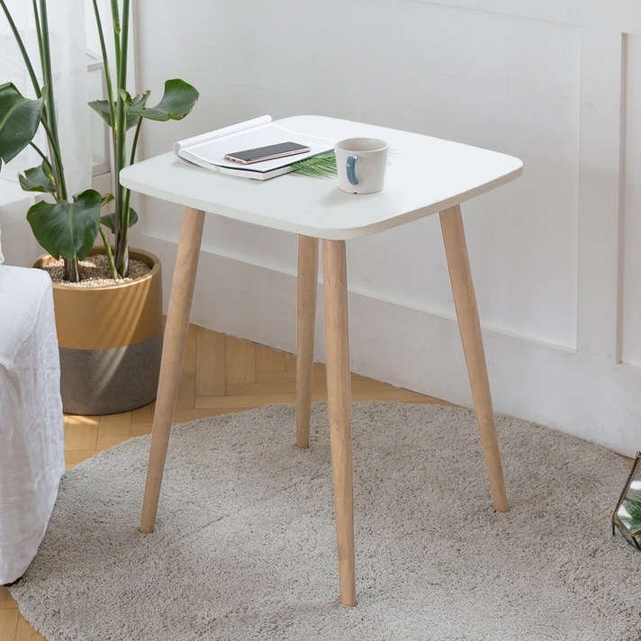 룸스퀘어 원목 카페테이블 커피테이블 티테이블 모음, 03_사각카페테이블600(화이트)