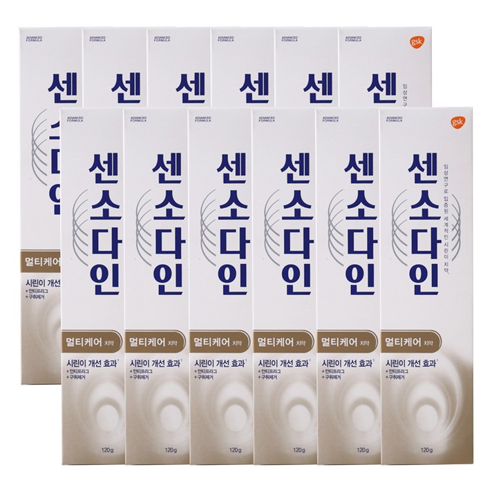 센소다인 멀티케어 치약, 120g, 12개