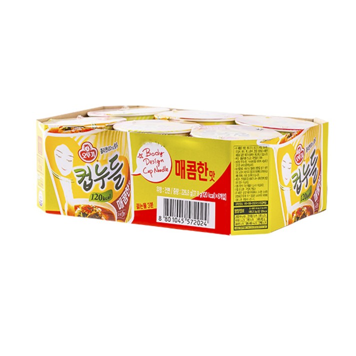 12NL_오뚜기 컵누들 매콤한맛 소컵 37.8g 6입 X 3, 18개