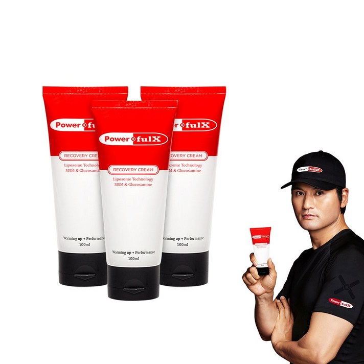 박찬호 파워풀엑스 리커버리 크림, 100ml*3