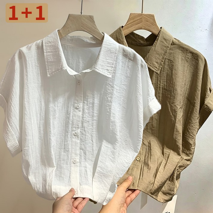 여성반팔티 11 여름티셔츠 카라티셔츠 루즈핏티셔츠 여성쿨티셔츠 반팔블라우스 오버핏셔츠