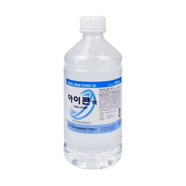 아이콘액 대한약품 1000ml 1개 렌즈세척액 생리식염수 렌즈세정/보존액, 단품