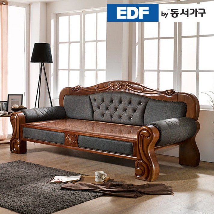 [동서가구] M03 홍맥반석 프리미엄 미송 카우치 소파 DF635872, 상세 설명 참조
