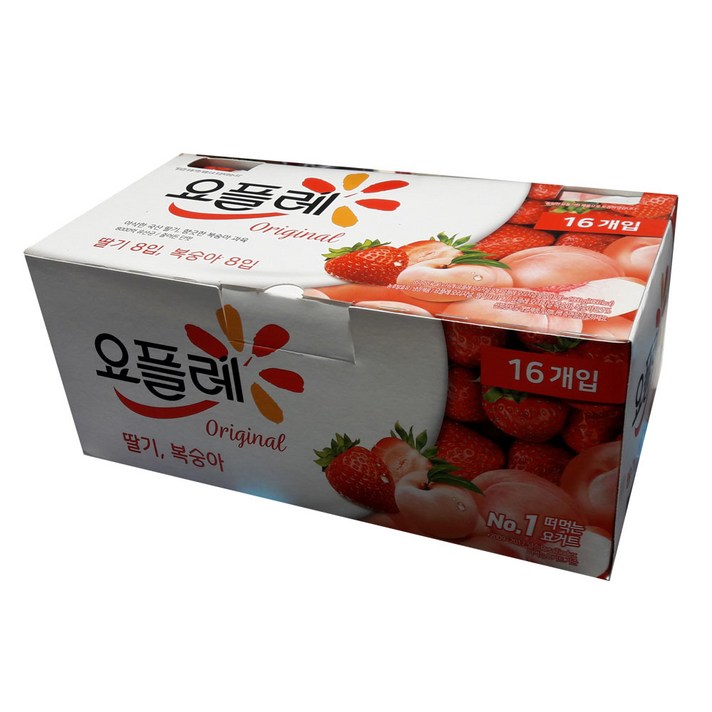 요플레 빙그레 요플레85g X 16컵(딸기 복숭아)아이스무료, 16개입, 85g