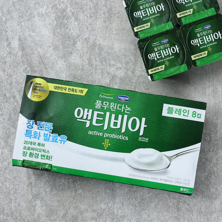 [메가마트]풀무원 액티비아 플레인 80g*8개, 1개
