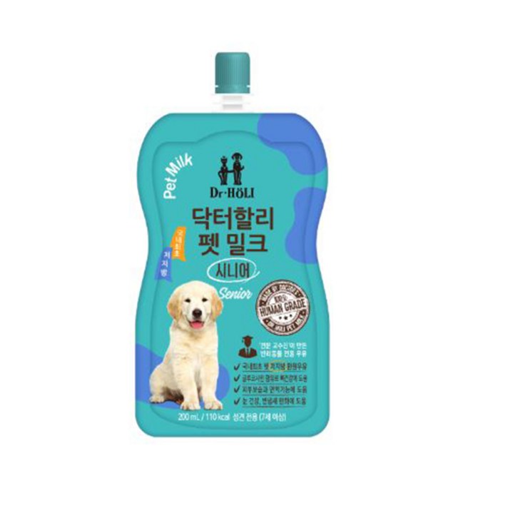 루리펫 닥터할리 저지방 펫밀크 시니어-7세이상- 200mL 20개입 강아지 고양이 눈 뼈 관절 건강 변냄새 완화 피부보습, 시니어