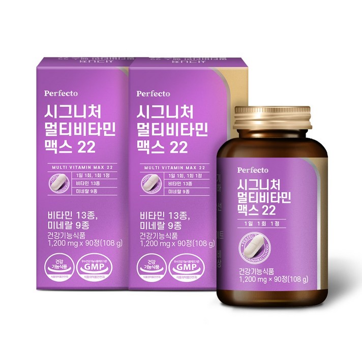 퍼펙토 시그니처 멀티비타민 맥스22, 180정, 1200mg