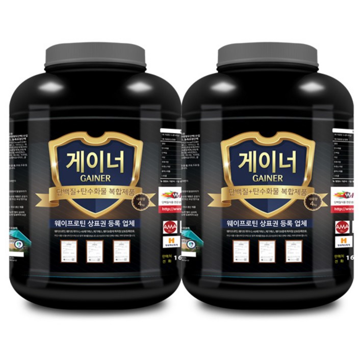 웨이테크 게이너 단백질 보충제 복합형 벌크업 헬스보충제/사은품 증정, 4kg, 2개