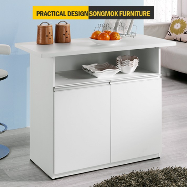 일송가구 홈바 D형 아일랜드 식탁 수납장 홈바 아일랜드식탁, 화이트