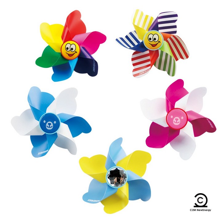 씨투엠뉴 윈드웨이킥보드 자전거 바람개비 악세사리, 블루곰