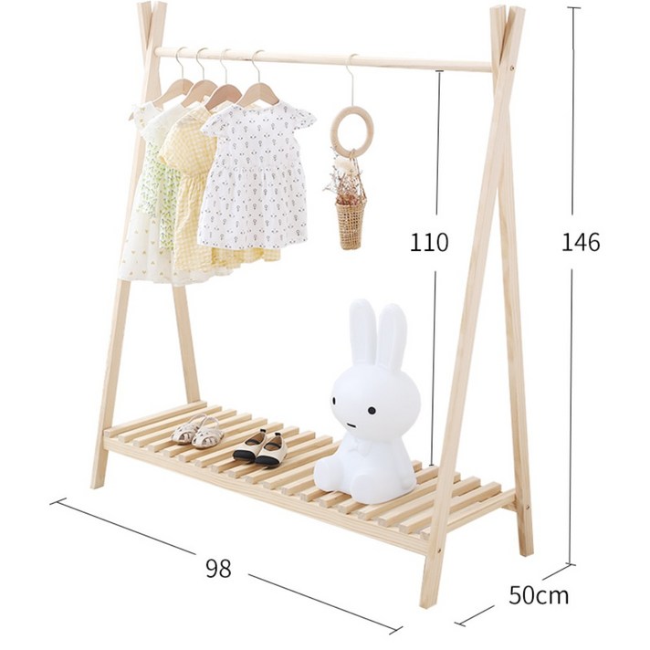 아기 옷 행거 이케아 유아 옷걸이 원목 키즈 어린이 나무 우드, 와이드 100 포크 오프라인