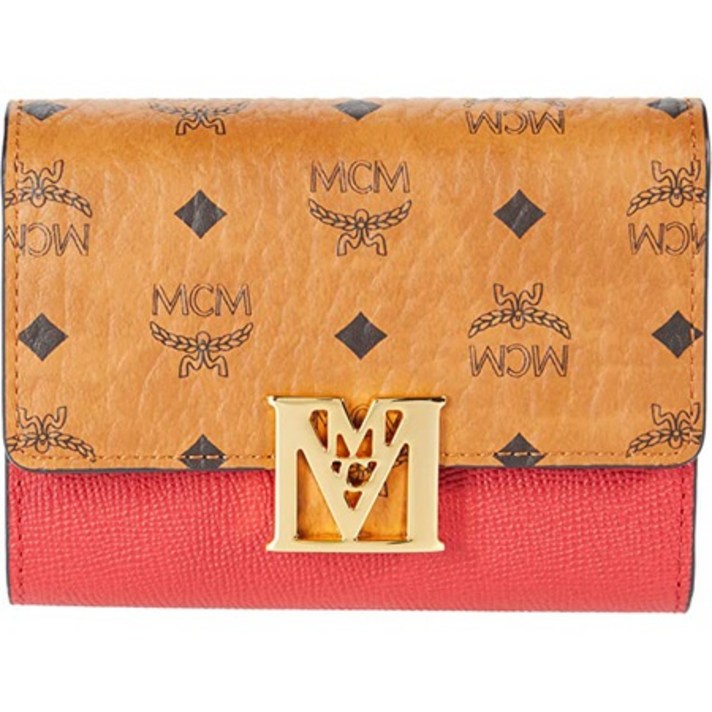 미국직배송 여자 여성 지갑 브랜드 MCM 남자a Visetos 가죽 블록 Flap 지갑Trifold Small 28860