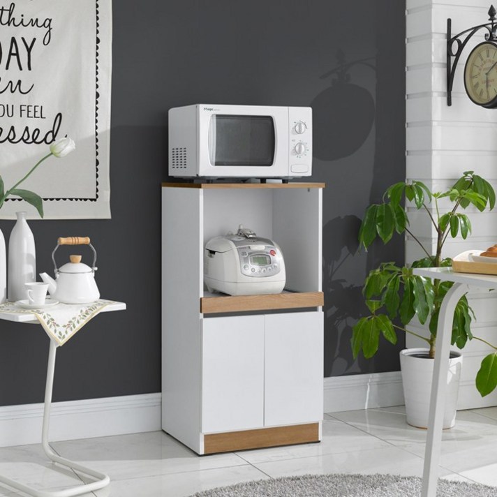 퍼니하우스 헤븐 주방 1000 전자렌지대 수납장 밥솥 밥통 정수기 선반, 오크
