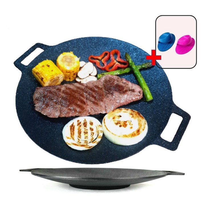 키친아트 라운드 L그리들팬(멀티팬) 33cm_가방포함+실리콘손잡이 /일반팬, 지름330mm