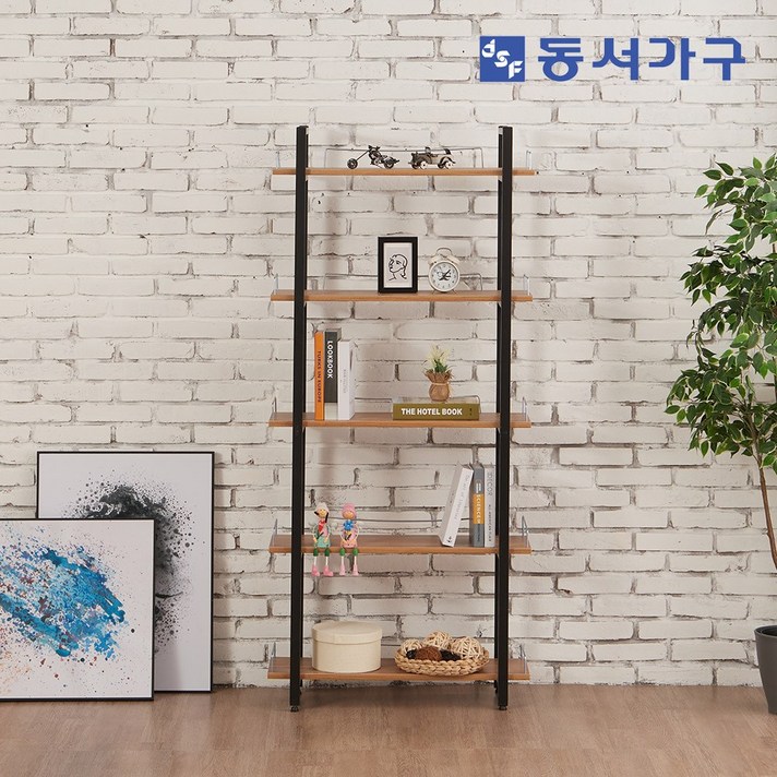 동서가구 엘더 철제 책장 800 5단 PD1055, 화이트