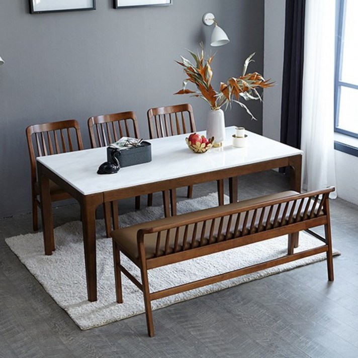 [착불5/6]바니 대리석 6인식탁, 바로스6인식탁(단품)/브라운마블대리석