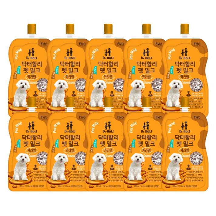 닥터할리 저지방 펫밀크200ml 카라멜(전연령) 10개, 10팩, 200ml