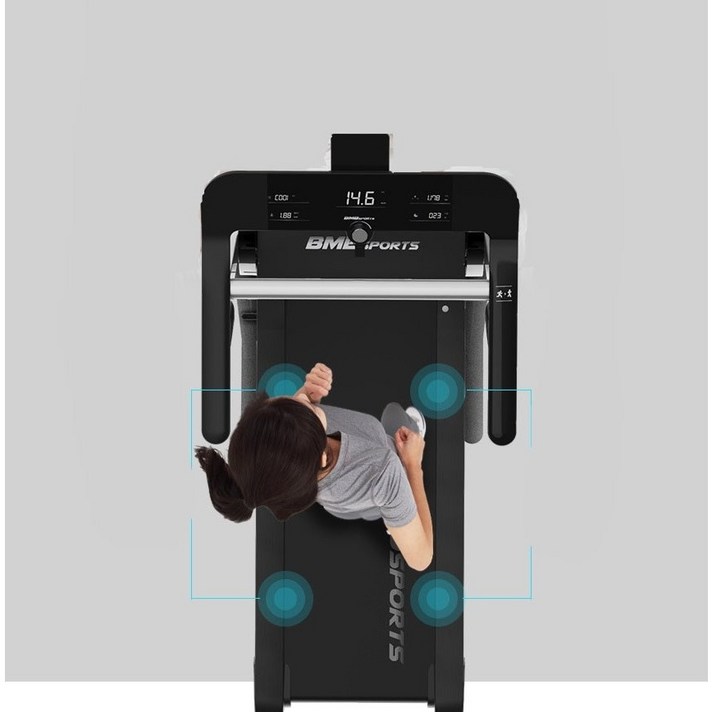 가정용런닝머신 비앰비스포츠 저소음 무진동 이지폴딩 러닝머신 트레드밀, 블랙, BMR-X22