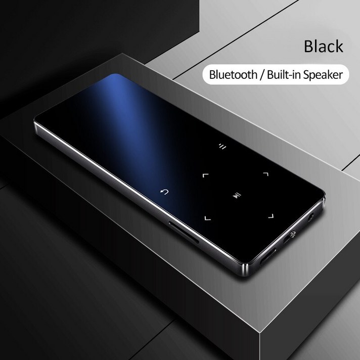 블루투스 스피커 터치 키와 함께 REDANT MP3 플레이어 내장 8 기가 바이트 16 기가 바이트 HiFi 금속 미니 휴대용 워크맨 라디오 FM 녹음, 16GB_3, Black_1