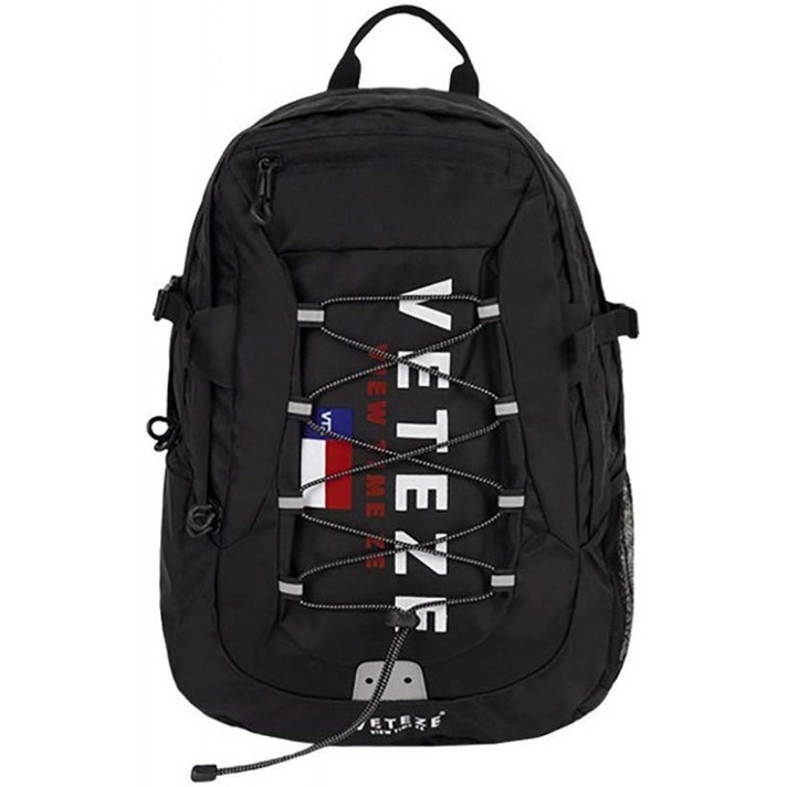 [VETEZE] 성인 기분! 베테제 정품 Big Logo Backpack SNS에서 한국 배낭 배낭 (Black 블랙)