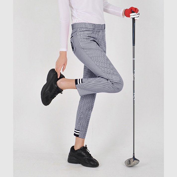 BMU UA-68 꼬방 뒷 부분 밴딩 9부 시보리 네이비 레드 캐쥬얼팬츠 골프웨어 여성골프팬츠