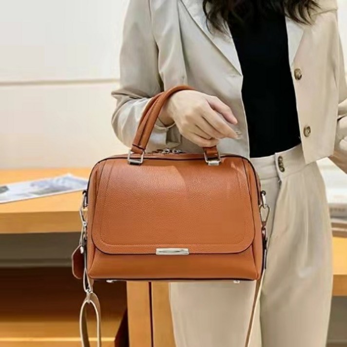 윤휘 소가죽 가방 여성숄더백 토트백 고급 가죽 핸드백 캐쥬얼 숄더백 30대 40대 여성가방63318