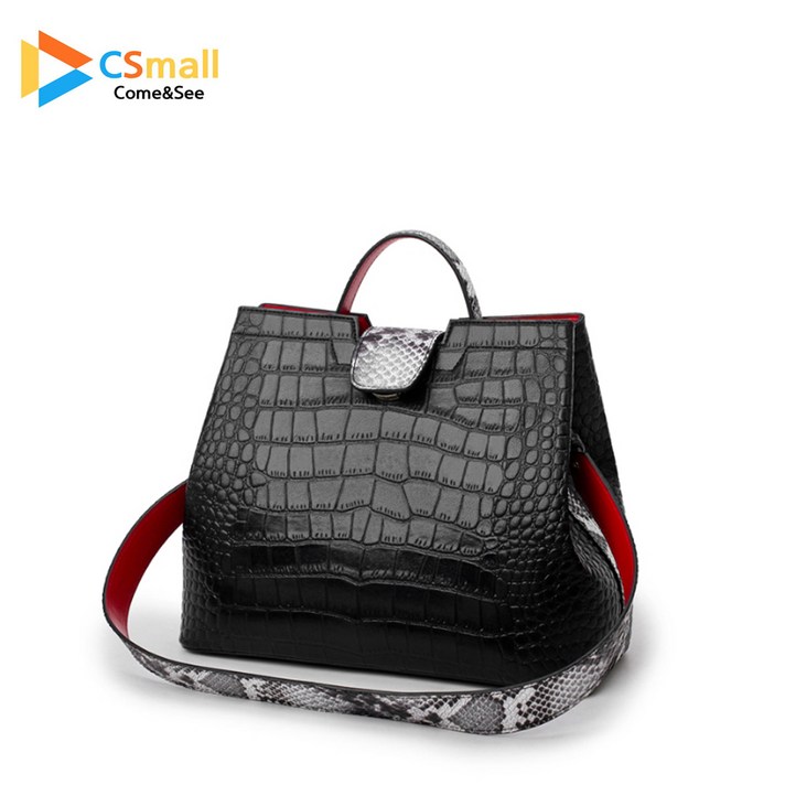 cs mall 여성 명품 스타일 가죽 가방 악어 패턴 핸드백 숄더백 크로스 백 B63