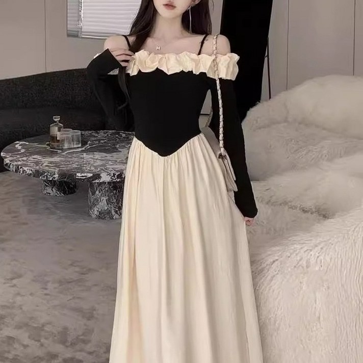 아이엠몽 여성 오프숄더 롱 원피스