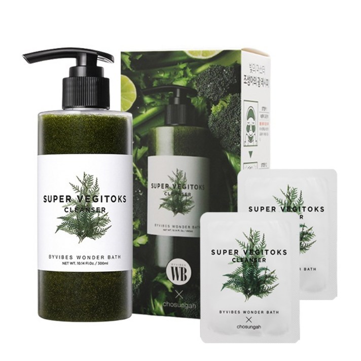 조성아 원더바스 슈퍼 베지톡스 클렌저 그린(300ml)+그린(3ml)2매