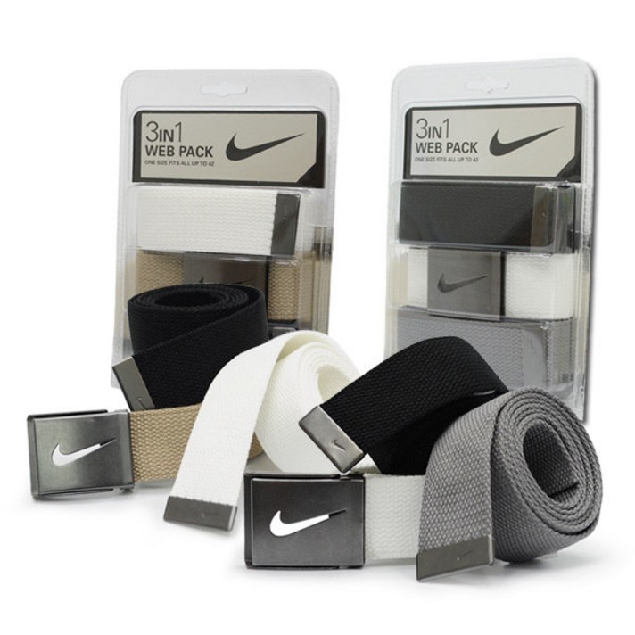 [나이키골프] 나이키/ NIKE 3IN1 웹벨트팩, 선택사항:(화이트/블랙/그레이)