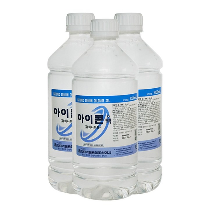 대한약품 아이콘액 식염수, 3병, 1000ml