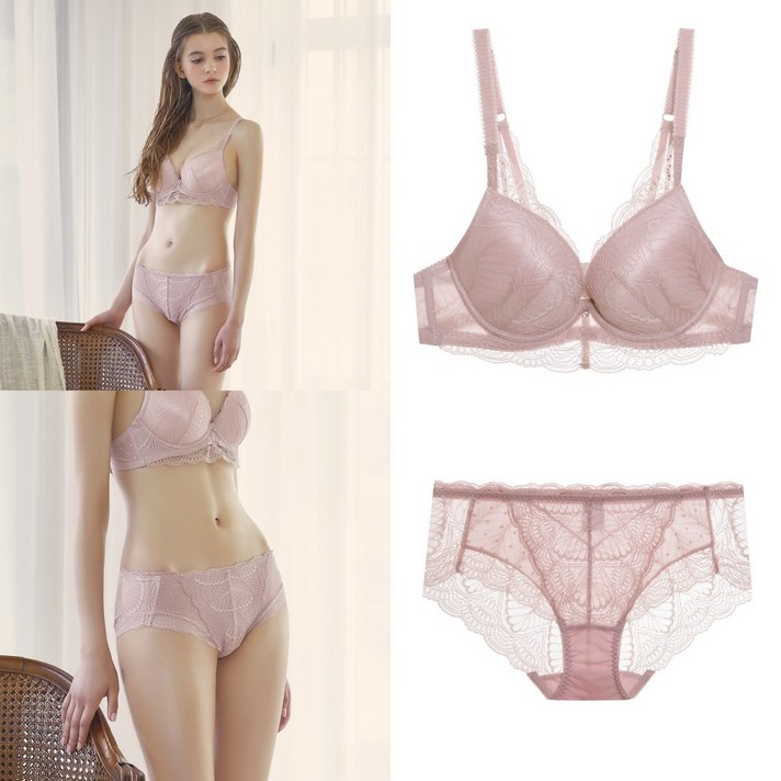 에블린 핑크포레스트 브래지어+레이스팬티 세트 EBBR93801R
