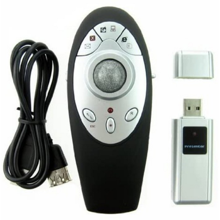 42048 Nicebee USB 무선 Multimedia 리모트 포인터 프리젠터 Trackball 마우스 for PC 노트북, One Size_One Color, One Color, 상세 설명 참조0