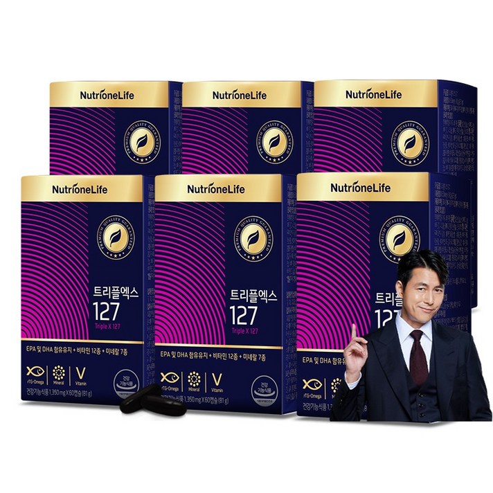 뉴트리원 면역 영양제 피로 개선 멀티비타민+미네랄+오메가3 3중 복합기능성 기초 건강 종합비타민 + 활력환, 6box