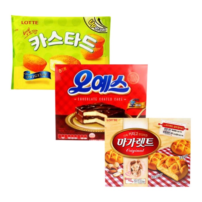 카스타드 276g 마가렛트 352g 오예스 360g, 3개