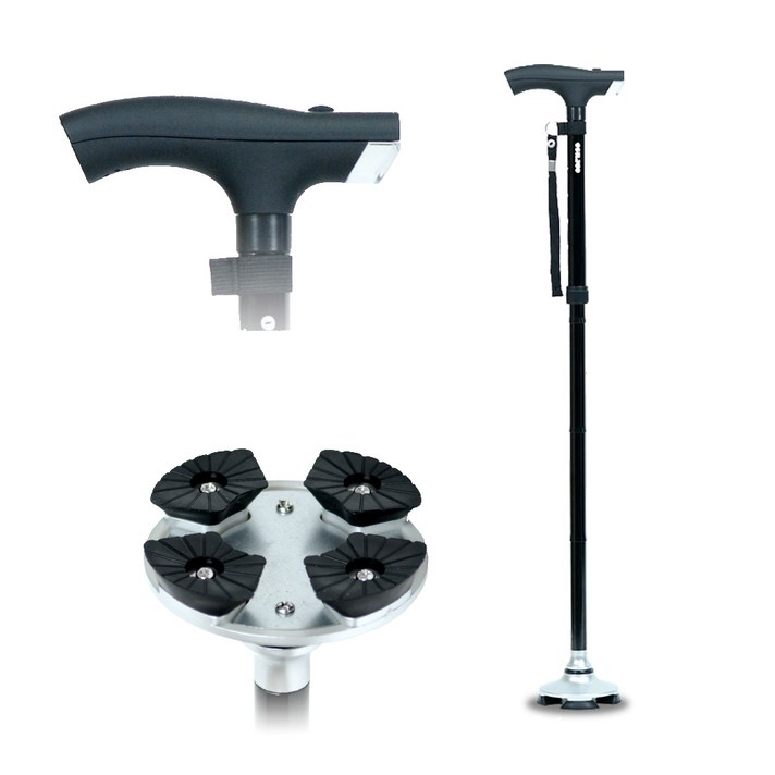 카루소 선택_03 접이식 초경량 지팡이 C820프리미엄 L 사이즈, 검정, 1개