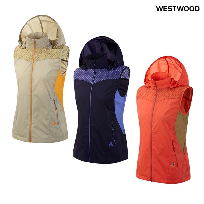 웨스트우드 여성 V절개 프린트 베스트_WI2WTVT632