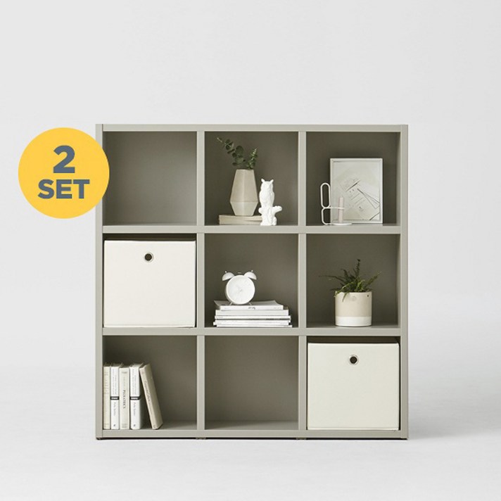 한샘 샘 어린이책장 3단 120cm X 2set 시공(컬러 택1) 책장, 색상:크림화이트_책장/내추럴오크_선반(E)