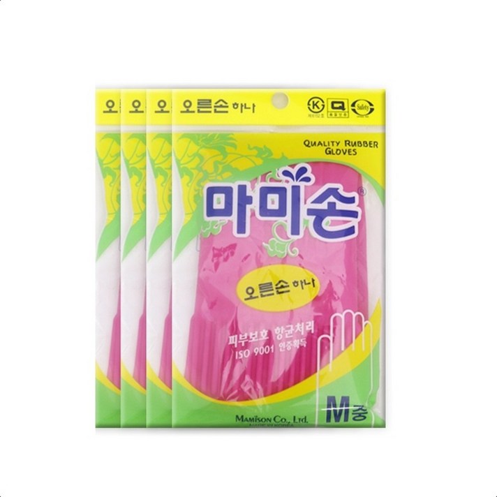 [마미손] 마미손 고무장갑 오른손만하나, 중/M, 4개