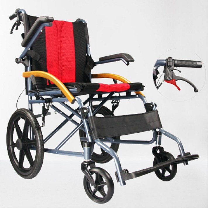 경량 접이식 수동 일반형 휠체어 초경량 노인 여행용 휴대용 휠체어, I