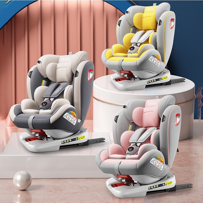 MOLY 키즈 360 회전 양면설치 공용 카시트 ISOFIX J2079, 핑크