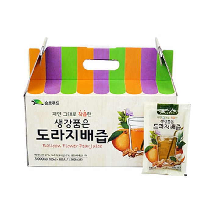 하동 슬로푸드 생강품은 도라지배즙 100ml, 100ml 120포